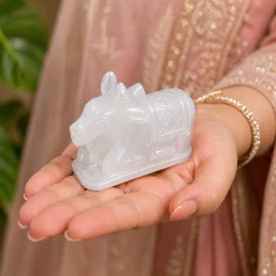 Original Sphatik Nandi Ji ( white )